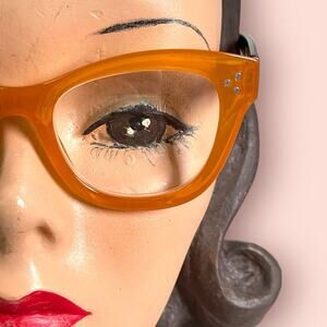 Betsey Johnson +2.00 Reading Glasses Readers Amber Tortoise Rounded Square